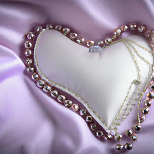 An image showcasing a beautifully handcrafted heart-shaped necklace adorned with delicate pearls and sparkling gemstones, nestled in a bed of soft mauve silk, symbolizing the perfect gift for your girlfriend