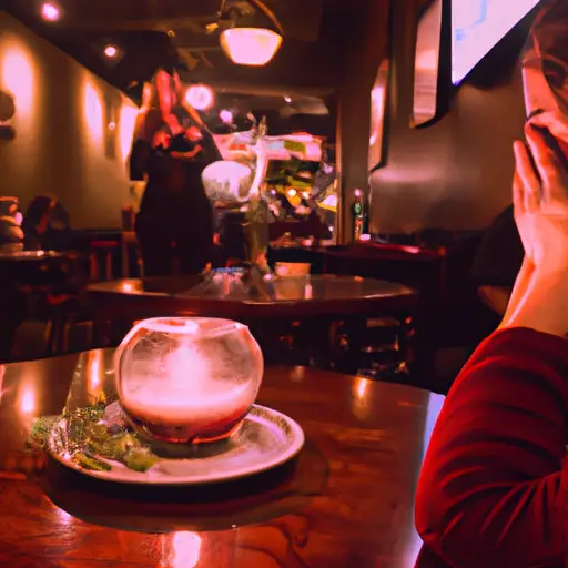 An image capturing a young widow sitting alone at a candlelit table in a cozy cafe, surrounded by couples, showcasing her mixed emotions of hope, grief, and vulnerability while navigating the challenges of dating
