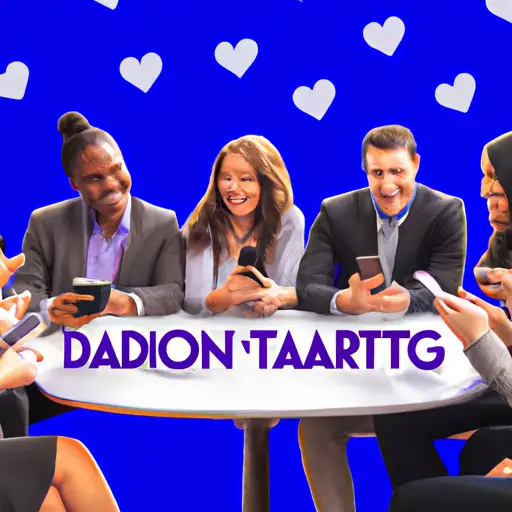 An image showcasing a diverse group of professionals engaged in meaningful conversations and laughter, with each person holding a smartphone displaying different dating site logos, highlighting the importance of choosing the right platform for professional singles