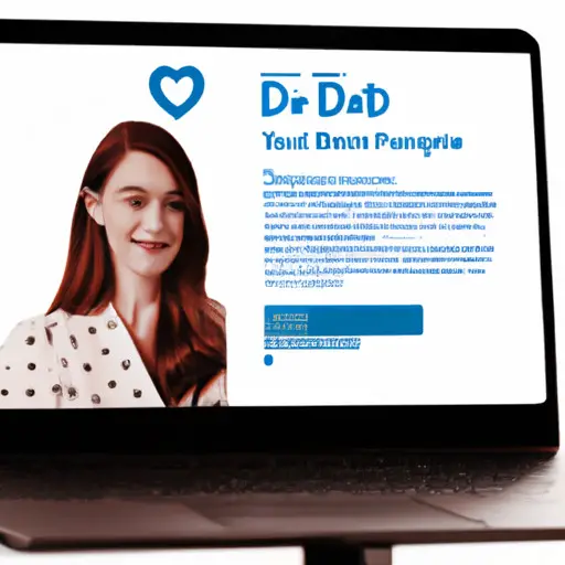 An image showcasing a sleek laptop displaying a dating site profile with a polished, professional headshot, captivating bio, and a list of key accomplishments, emphasizing the importance of a well-crafted profile