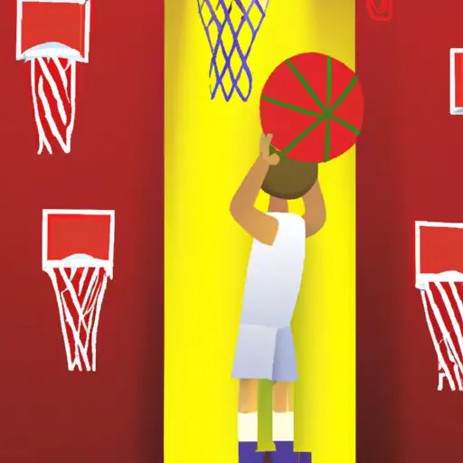 An image depicting a shorter person struggling to reach a basketball hoop, surrounded by towering opponents, highlighting the challenges faced in sports and physical activities due to height