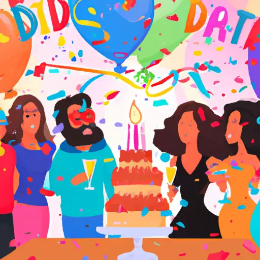 An image capturing the essence of a divorce party, showcasing a vibrant scene filled with confetti and balloons