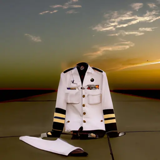 An image of a pilot's uniform, discarded on a lonely runway, with a setting sun in the background