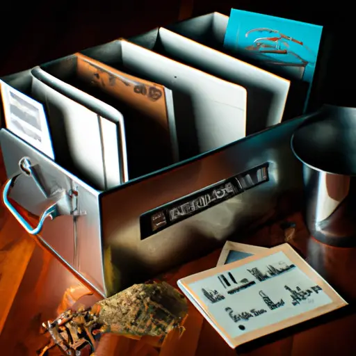 An image showcasing a rustic wooden box filled with gleaming stainless steel brewing equipment, accompanied by various hops, malt, and yeast packets