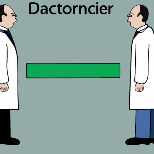 An image depicting a doctor and patient standing on opposite sides of a clearly marked boundary, emphasizing the importance of maintaining professional distance