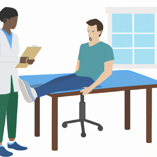 An image that shows a doctor and patient sitting in a well-lit examination room, their body language portraying respectful boundaries and appropriate physical distance, emphasizing the importance of maintaining professionalism in healthcare settings