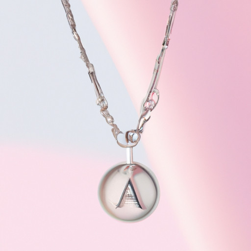 An image showcasing a delicate silver pendant, expertly engraved with her initials, hanging from a dainty chain