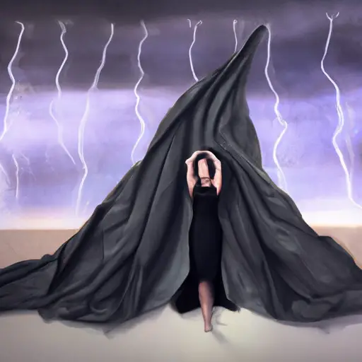 An image portraying a strong, determined individual standing tall amidst a storm, symbolizing the emotional and financial challenges of divorcing a narcissist