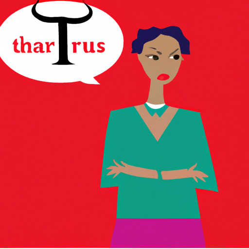 An image depicting a Taurus woman engaged in a conversation, but appearing disinterested and distracted