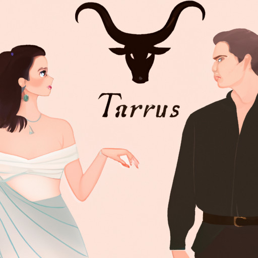 An image depicting a Taurus woman looking away with a guarded expression, while her partner extends a hand towards her