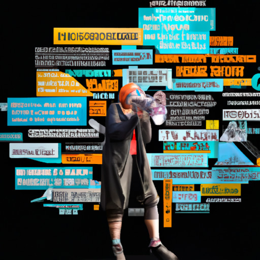 An image showcasing a person holding a megaphone, surrounded by tangled words and jumbled phrases