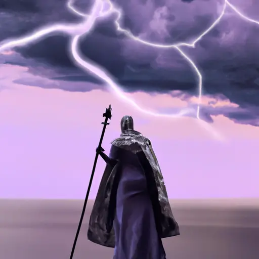 An image depicting a strong figure standing tall, shielding themselves with a resilient armor of boundaries, self-care, and a support network while a stormy sky symbolizes the challenges of divorcing a narcissist