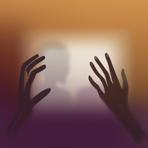 An image depicting a comforting silhouette of two individuals facing each other, their hands gently touching through a glowing screen