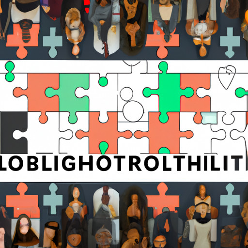 An image showing a collage of diverse individuals, each with a unique puzzle piece, symbolizing Tinder's algorithm for matching based on various factors like location, interests, and preferences
