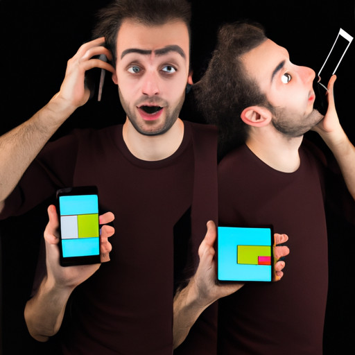 An image of a person surrounded by multiple smartphones, each displaying a different conversation