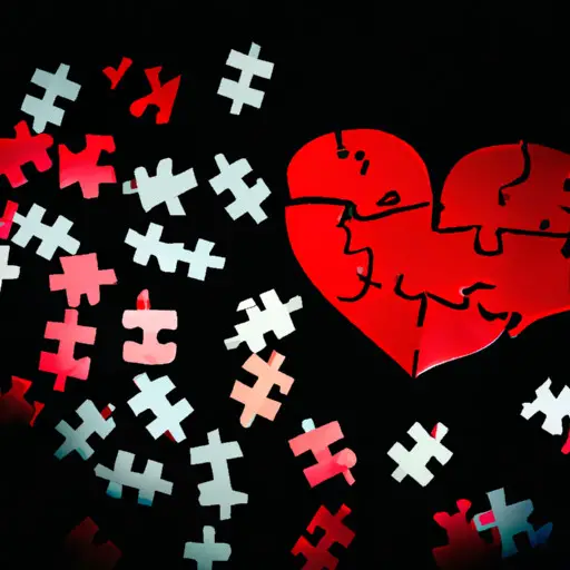 An image showcasing a shattered heart-shaped puzzle, symbolizing the devastating impact of cheating websites on relationships