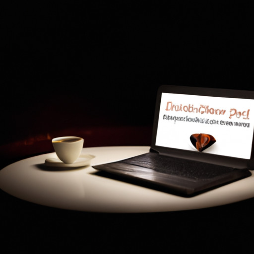 An image of a dimly lit room with a laptop screen displaying a secret dating website for married individuals, accompanied by a broken wedding ring lying on the table, symbolizing the betrayal and secrecy of infidelity