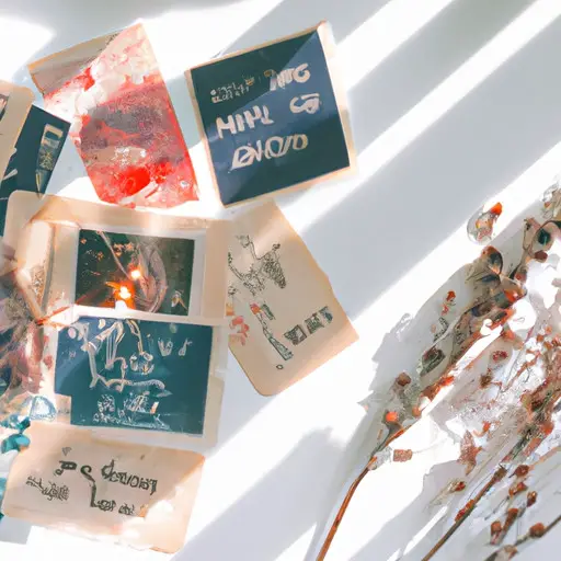 An image showcasing a meticulously crafted scrapbook brimming with cherished memories - a collection of handwritten love notes, faded Polaroids, pressed flowers, and ticket stubs, radiating warmth, affection, and nostalgia