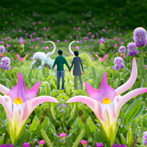 An image showcasing a serene garden with vibrant blooming flowers, symbolizing a Taurus woman's desire for stability and loyalty in a partner