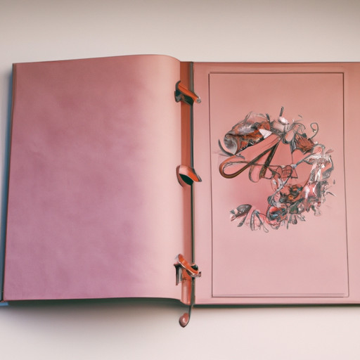 An image featuring a beautifully handcrafted, leather-bound photo album adorned with delicate embossed initials