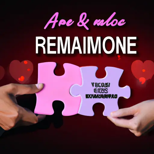 An image that portrays a couple holding hands, with one person gently removing a heart-shaped puzzle piece from the other's hand