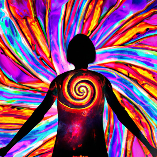  Create an image that captures the essence of intuition and gut feelings, depicting a person's silhouette with a swirling vortex of vibrant colors emanating from their chest, symbolizing the intuitive energy guiding their instinctive dislike towards another person