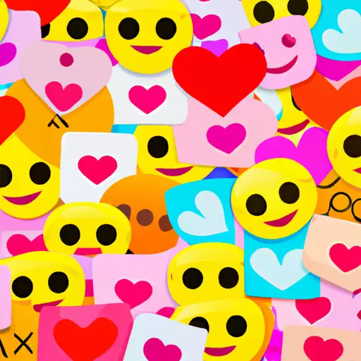 An image showcasing a vibrant collage of adorable emojis, like heart-eyes, blushing faces, and smiling hearts, symbolizing different cute expressions to add charm to your boyfriend's contact list
