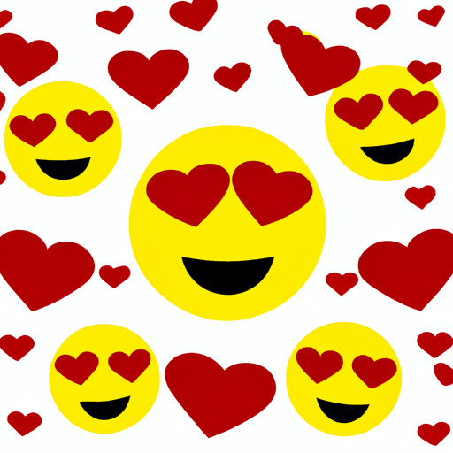 An image featuring the heart eyes emoji in various sizes and positions