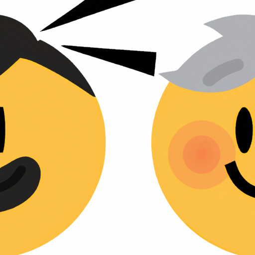 An image showcasing a playful interaction between two emoji characters, one using the winking face emoji while coyly tilting its head to the side, and the other blushing and smiling in response