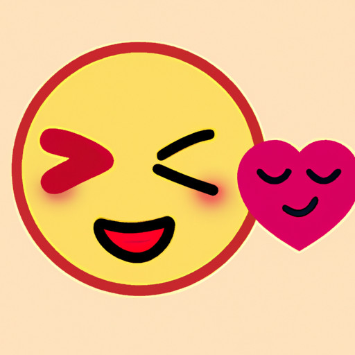 An image capturing a playful moment between two emojis: a blushing face emoji coyly winking at a heart-eyes emoji, showcasing the sweet and flirty vibes conveyed by the blushing face emoji