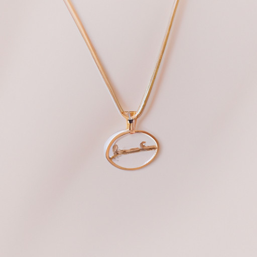 An image of a delicate gold necklace adorned with a dainty pendant engraved with the couple's initials, gleaming under soft lighting, showcasing the perfect personalized jewelry gift for your sister's engagement