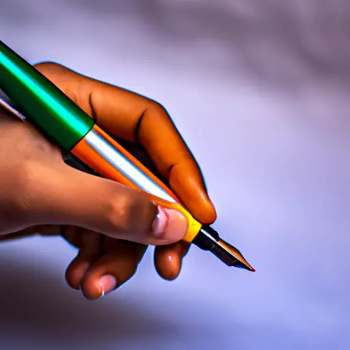 An image featuring a close-up of a hand holding a pen, swiftly gliding across a crisp white page