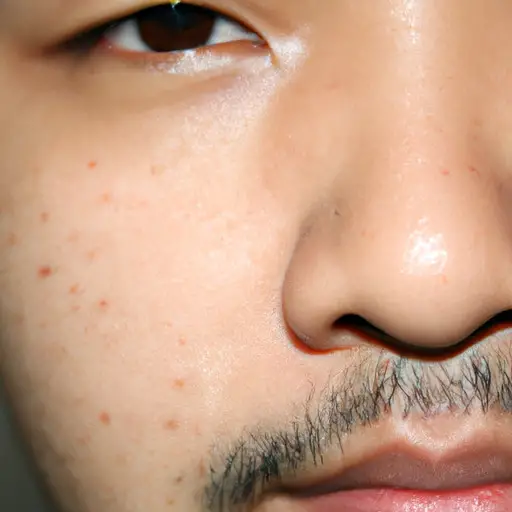 An image showcasing a close-up of a man's face, highlighting delicate, soft features like smooth skin, arched eyebrows, lush eyelashes, and plump lips