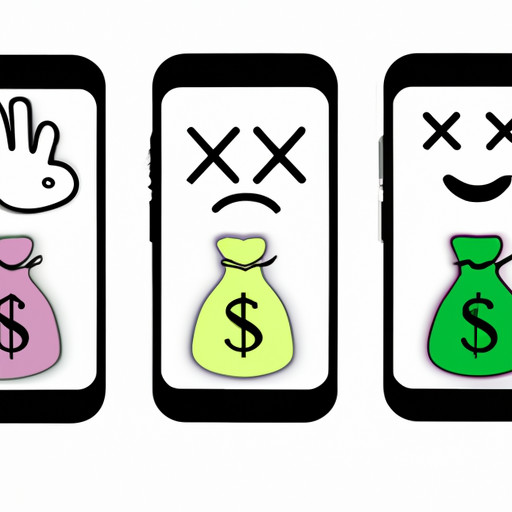 An image with three smartphones, each displaying different frequently used emojis: a winking face, money bag, and a finger crossed
