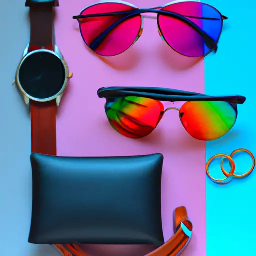 An image showcasing a stylish ensemble of accessories for a gay boyfriend