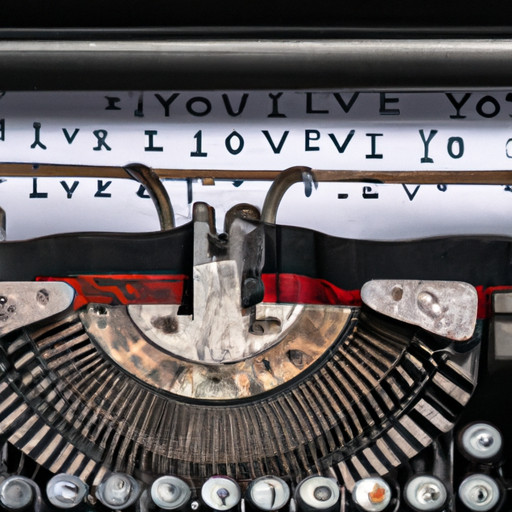 An image of a vintage typewriter with a heart-shaped key, surrounded by faded love letters, handwritten by people from different eras