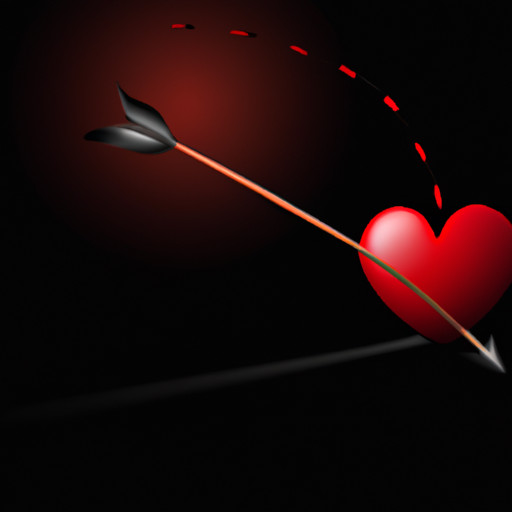 An image depicting a heart pierced by an arrow, where the heart symbolizes deep love and desire