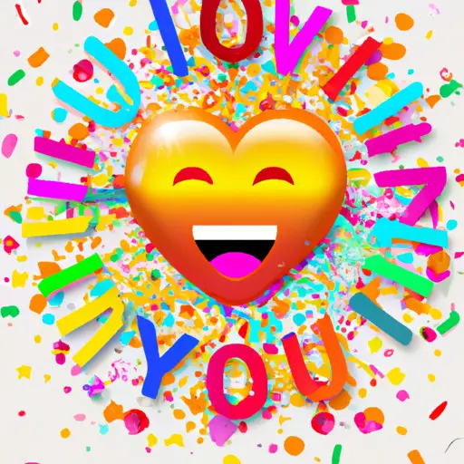 An image that depicts a heart-shaped emoji surrounded by an explosion of colorful confetti, with rays of love extending outward, capturing the essence of the heartwarming sentiment behind the "I Love You" text emoji