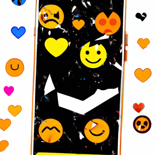 An image depicting a shattered smartphone screen with fragments revealing recently used emojis