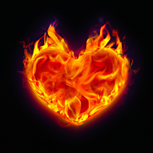An image depicting a vibrant, blazing heart emoji engulfed in flames, symbolizing the intense passion and desire that the fire heart emoji represents in various cultures worldwide