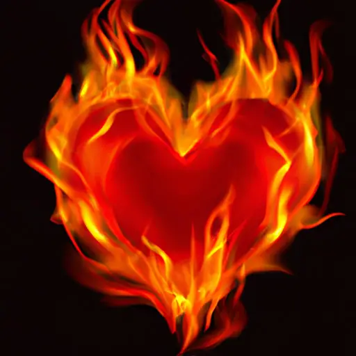 An image featuring a vibrant red heart engulfed in flickering flames, symbolizing the fire heart emoji