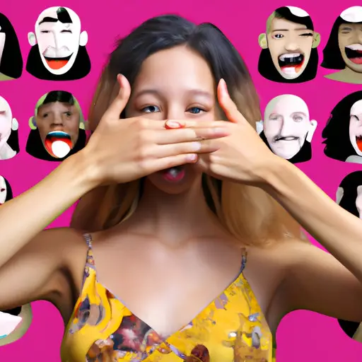 An image that portrays a diverse group of people, each with a hand gently covering their mouth, showcasing the universal nature of the hand over mouth emoji and its role in cultural expressions and communication