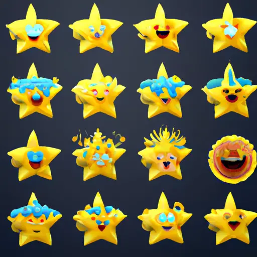 An image showcasing a star emoji in various contexts, such as shining brightly against a dark backdrop, adorning a celebratory cake, or representing fame on a Hollywood Walk of Fame