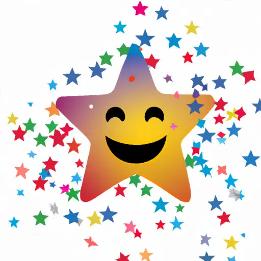 An image featuring a star emoji surrounded by a burst of colorful confetti, symbolizing its usage to convey excitement, celebration, or success