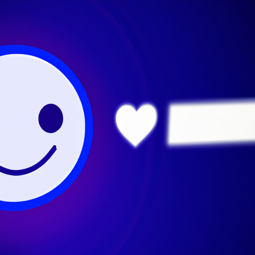An image showcasing a person using the Facebook Dating app, with a prominent smiley face icon displayed on the screen