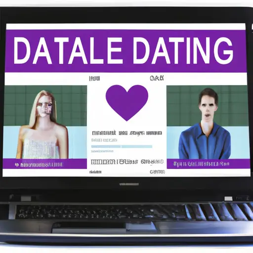 An image showcasing a laptop screen displaying various online dating platforms
