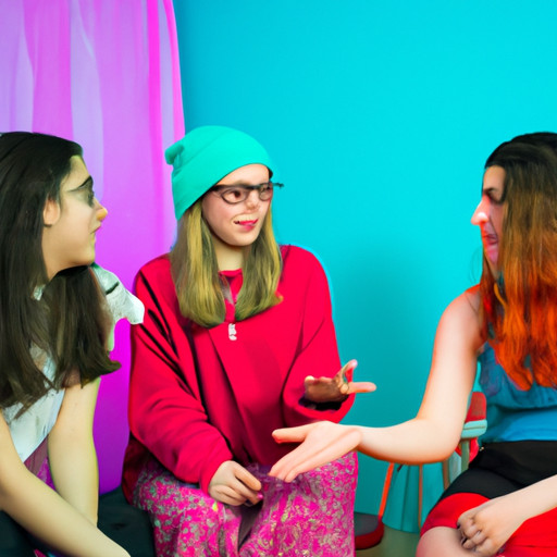 An image showcasing a diverse group engaging in a heated debate, expressing conflicting opinions on the inclusion of demisexuality within the LGBTQ+ community
