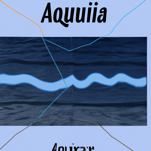 An image showcasing the Aquarius zodiac symbol: two wavy horizontal lines representing water flowing freely, accompanied by a glyph depicting two parallel vertical lines, representing the mind and intuition