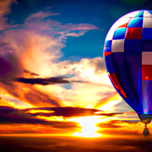An image of a soaring hot air balloon against a vibrant sunset, symbolizing the courage to pursue dreams fearlessly