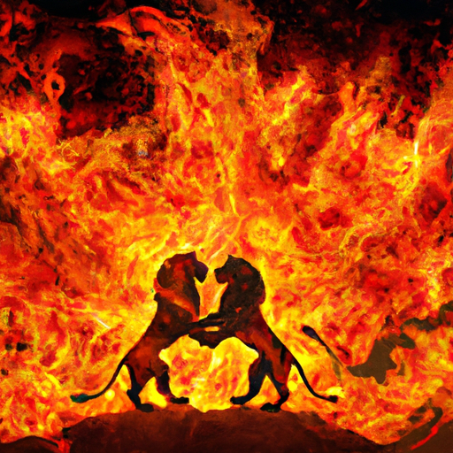 An image capturing the passion and drama of a fiery Leo's ideal marriage compatibility